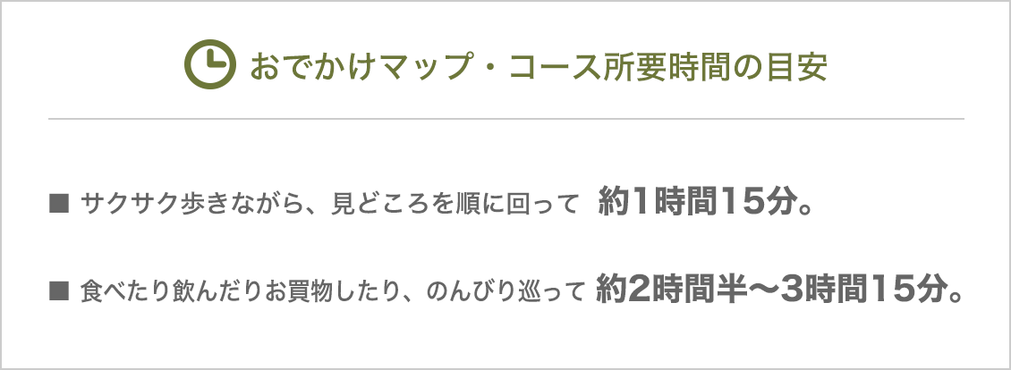 おでかけマップ・コース所要時間の目安