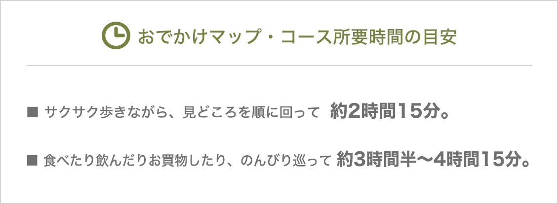 おでかけマップ・コース所要時間の目安