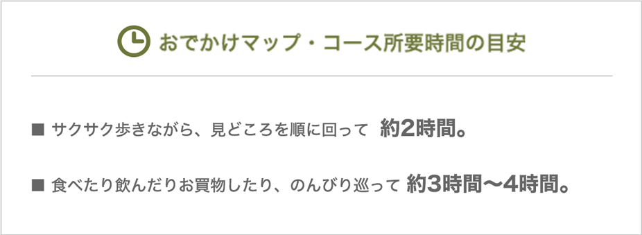 おでかけマップ・コース所要時間の目安