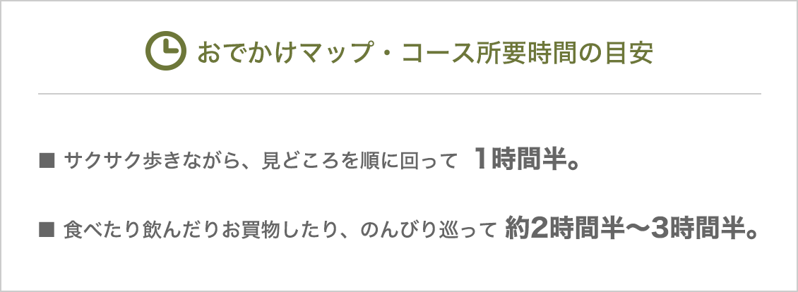 おでかけマップ・コース所要時間の目安